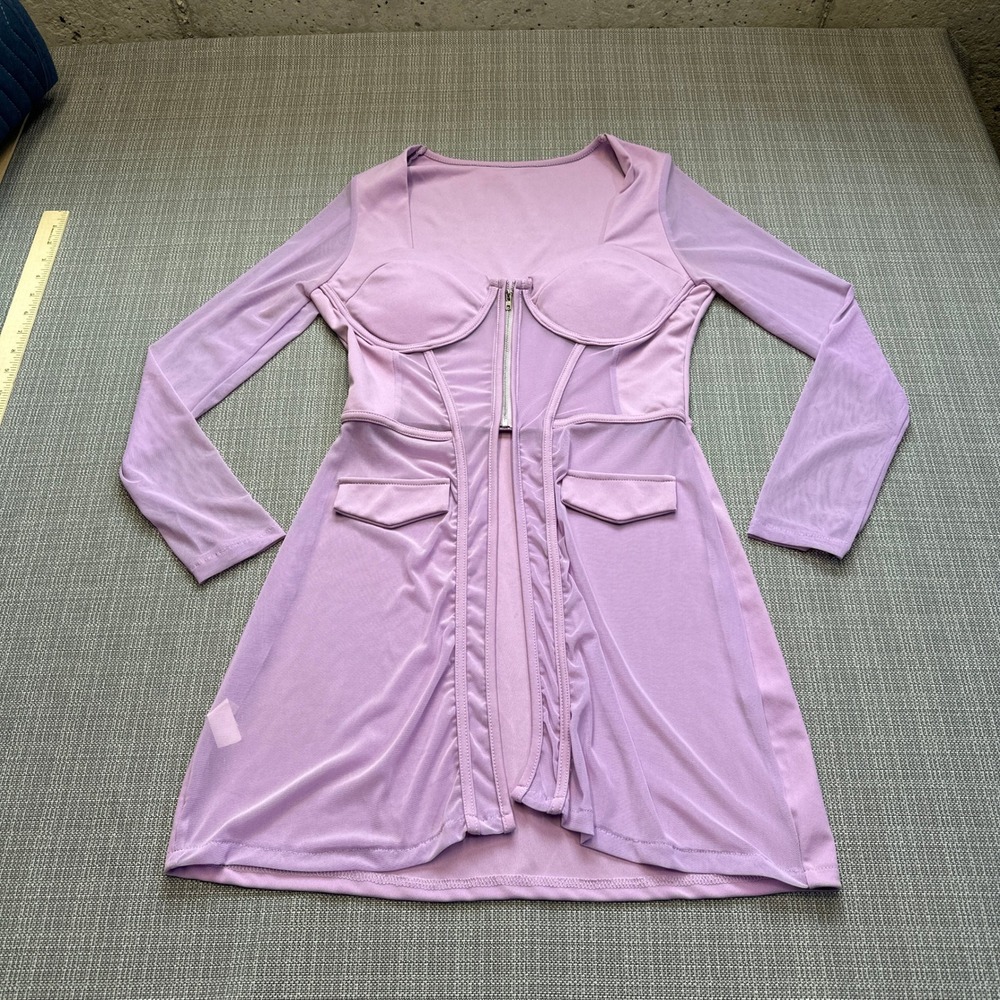 Coquette Corset See Thru Blazer Top Large‎ Lavender Fairy Festival Indie